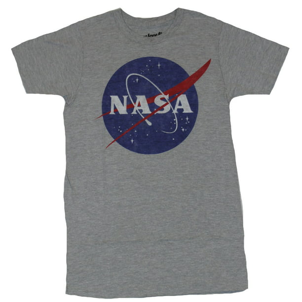 NASA DISTRESSED LOGO Licensed Adult Heather T-Shirt All Sizes 
